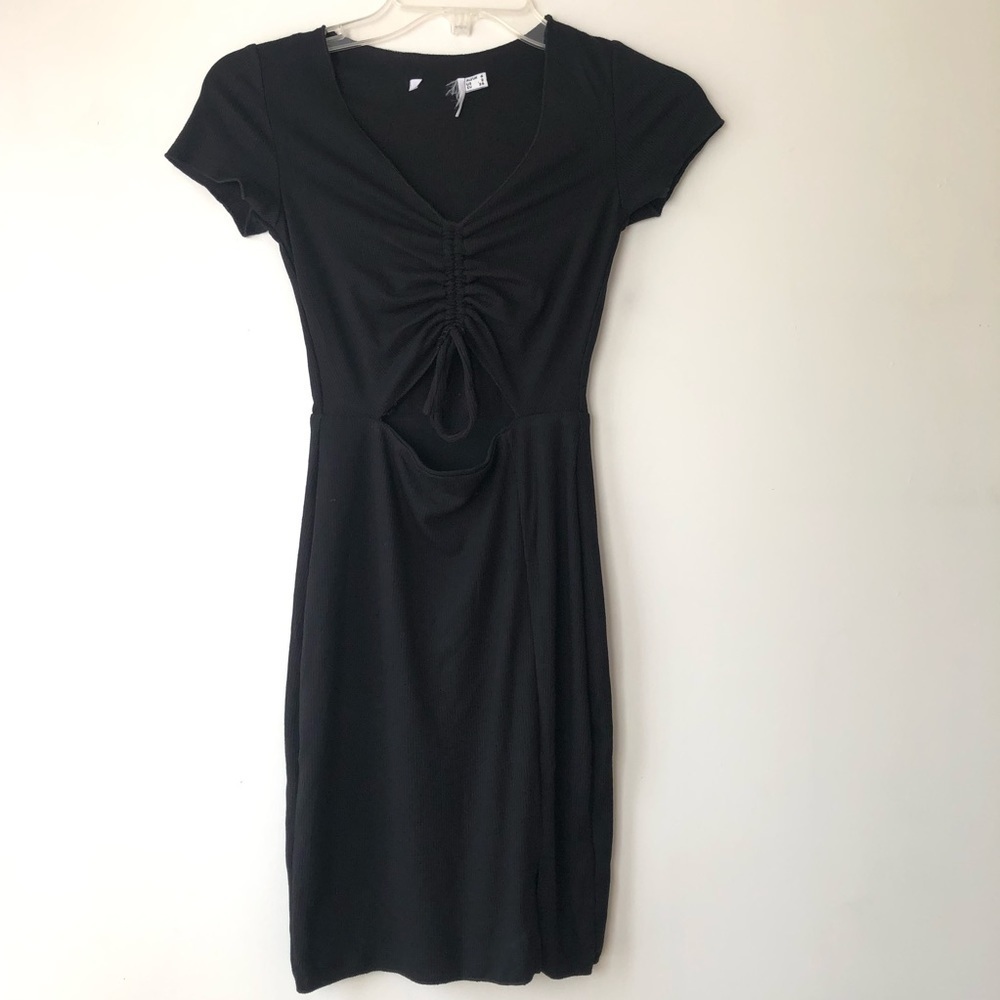 Princess Polly Black Pinch Me Short Sleeve Cinch Dress 2